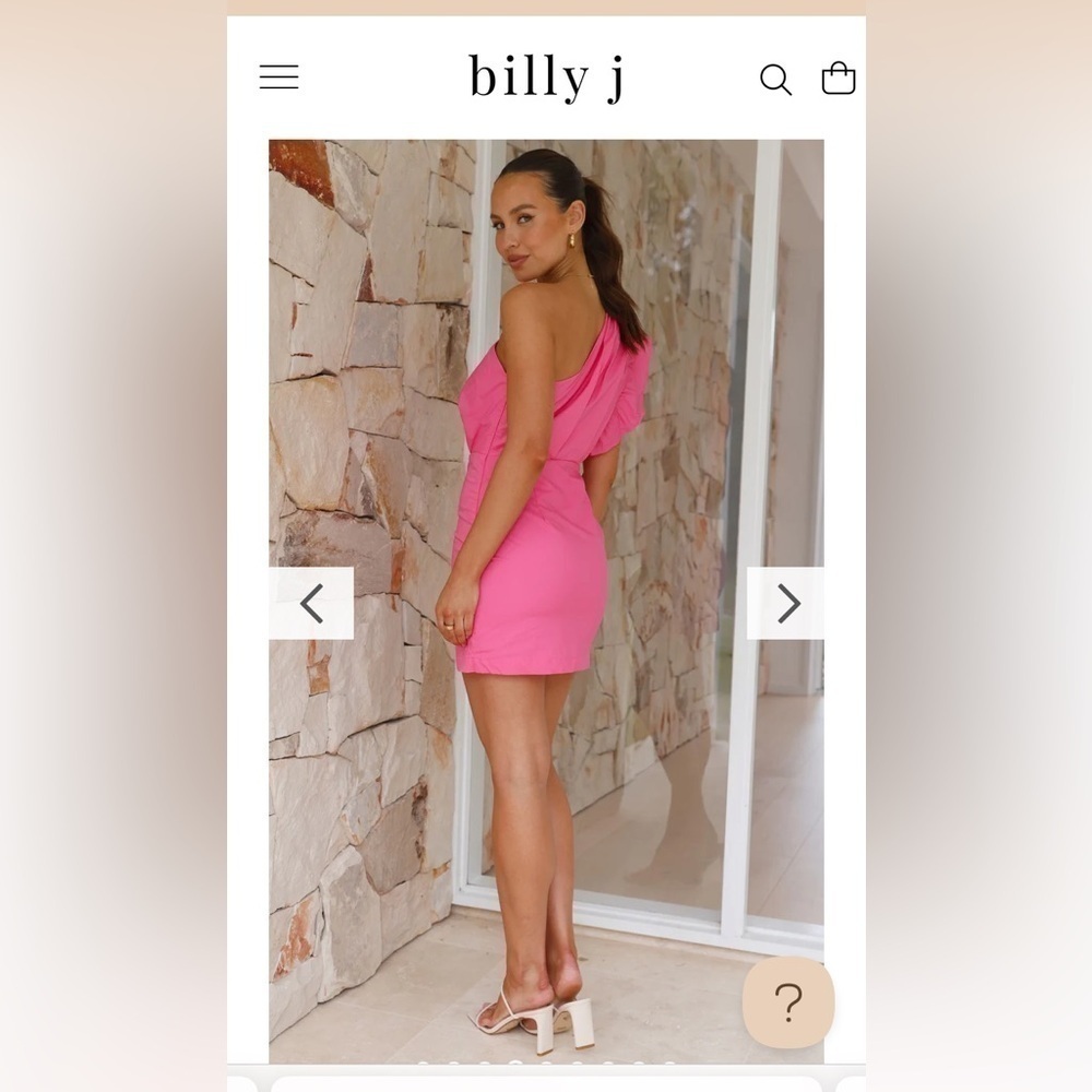 Billy J NWT Gracen Pink Ruffle One Shoulder Mini Dress Size 10 - Picture 10 of 10